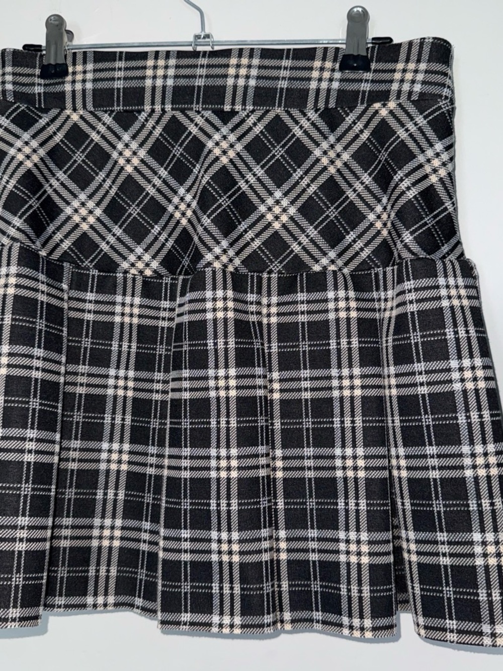 Jolt Black and White Plaid Mini Skirt